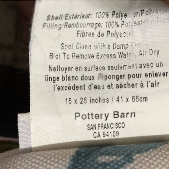 POTTERY BARN COASTAL STYLE RECTANGULAR LUMBAR TOSS PILLOW UNDER THE SEA BEACHY - Picture 5 of 6